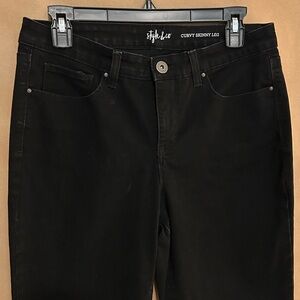 Style & Co. Women's Black Denim Curvy Skinny Jeans Long